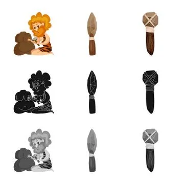 Vector illustration of evolution and prehistory symbol. Set of evolution and 스톡 일러스트