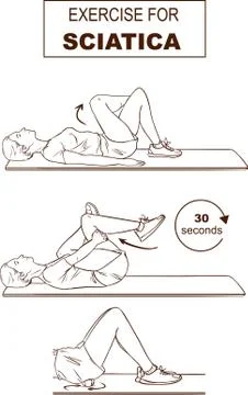 Vector illustration of a  Exercises  Sciatica Stock Illustration
