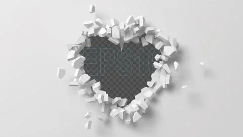 Vector illustration of exploding wall with free area on center for any object or Stock Illustration