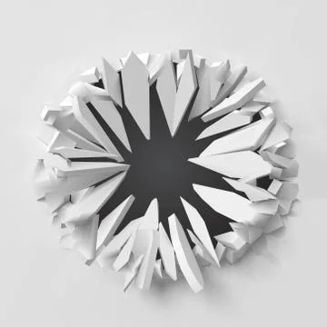 Vector illustration of exploding wall with free area on center for any object or Stock Illustration