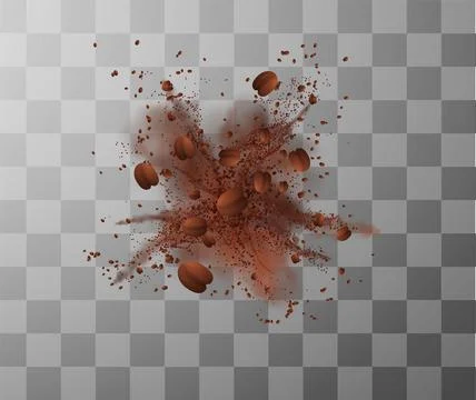 Vector illustration explosion of dust in the form of grains on a transparent Stock-Illustration