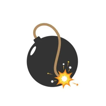 Vector illustration of the explosive in the old style is on white. Stock Illustration