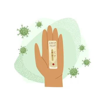 Vector illustration of an express test for covid. Coronavirus infection. Ilustração Stock