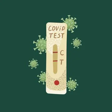 Vector illustration of an express test for covid. Coronavirus infection. Illustrazione stock
