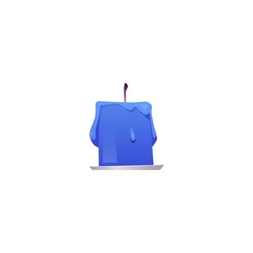Vector illustration of extinguished wax candle blue on isolated background. Stock Illustration