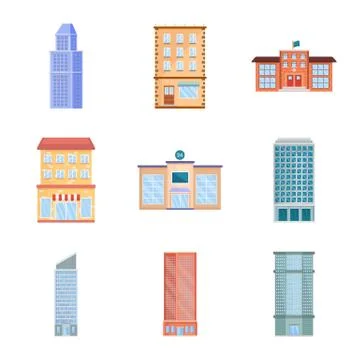 Vector illustration of facade and building icon. Set of facade and exterior Ilustración de archivo