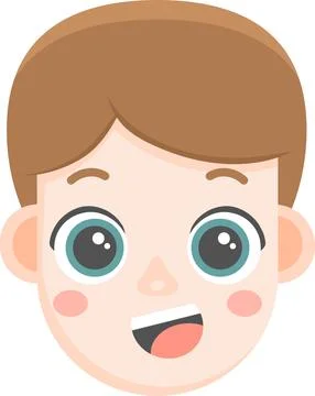 Vector illustration with face of a boy Stock Illustration