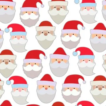 Vector illustration of the faces of Santa Stock Illustration