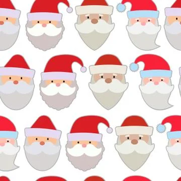 Vector illustration of the faces of Santa Stock-Illustration