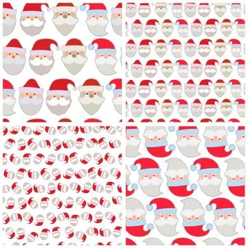 Vector illustration of the faces of Santa Stock Illustration