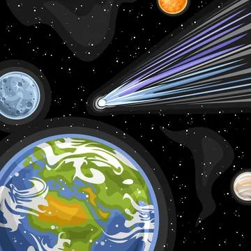 Vector illustration of Falling Comet Stock Illustration