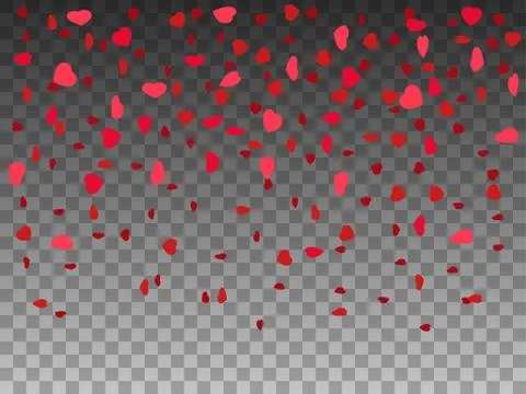 Vector illustration falling red paper hearts Stock Illustration
