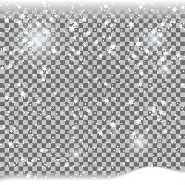 Vector illustration with falling snow on isolated background. Winter snowing  Stock Illustration