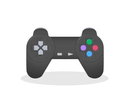 Vector illustration of a famous game console joystick. Popular old videogame  Stock Illustration