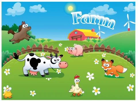 Vector illustration of Farm cartoon Stock Illustration