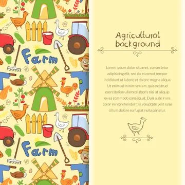 Vector illustration farm elements in doodle style Illustrazione stock