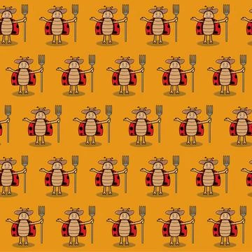 Vector Illustration Of Farmer Beetle Pattern Stock Illustration