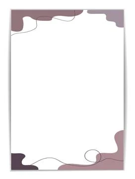Vector illustration features an A4 paper template with abstract, soft purple and Stock Illustration