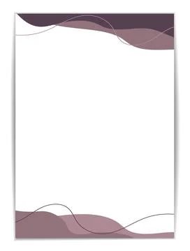 Vector illustration features an A4 paper template with abstract, soft purple and Stock Illustration