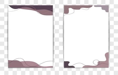 Vector illustration features an A4 paper template with abstract, soft purple and Stock Illustration