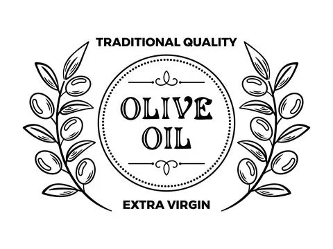 Vector illustration features elegant olive branches combined with a beautifully Illustrazione stock