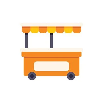 This vector illustration features an empty food cart, ready to serve hungry c Illustrazione stock