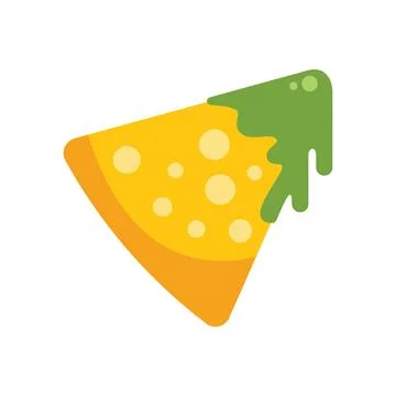 This vector illustration features a nacho chip covered in melted cheese and g Stock Illustration