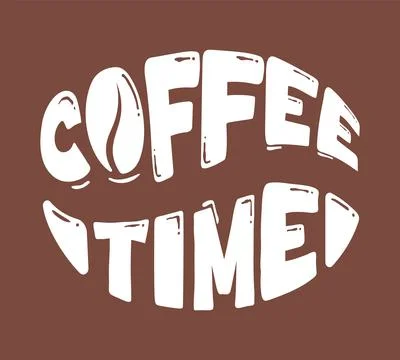 This vector illustration features the phrase coffee time intricately crafted in Stock Illustration