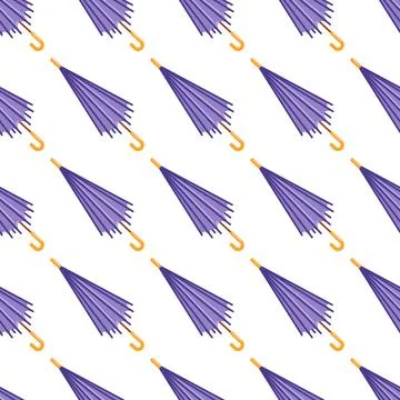 This vector illustration features a seamless pattern of elegant purple umbrellas 스톡 일러스트