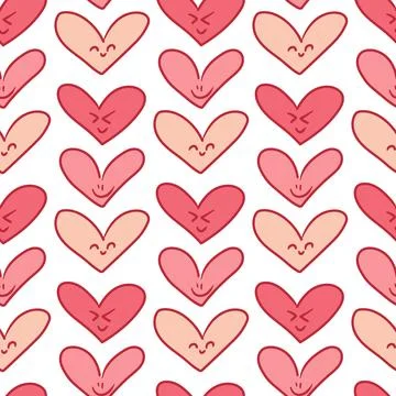 Vector illustration features a whimsical pattern of hand-drawn hearts, show.. 스톡 일러스트