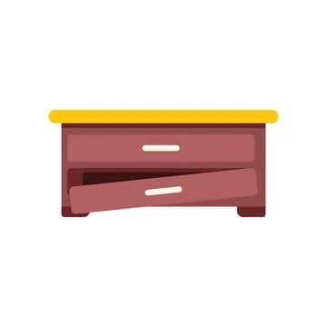 This vector illustration features a wooden desk with one drawer falling out,  Stock Illustration