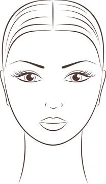 Vector illustration of female face. Stock Illustration