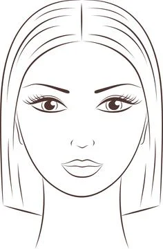 Vector illustration of female face. Stock Illustration