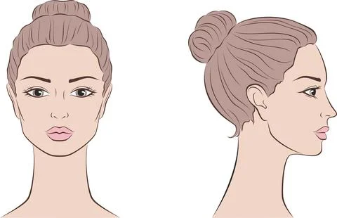 Vector illustration of female face. Stock Illustration