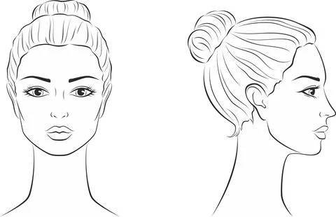 Vector illustration of female face. Stock Illustration
