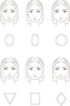Vector illustration of female face. Stock Illustration