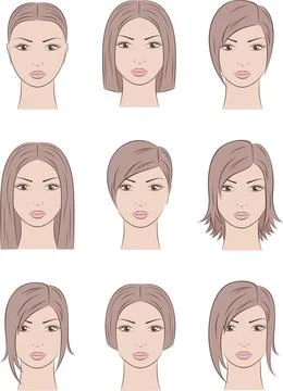 Vector illustration of female face. Illustrazione stock