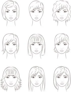 Vector illustration of female face. Stock Illustration