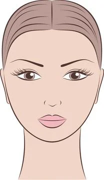 Vector illustration of female face. Stock Illustration