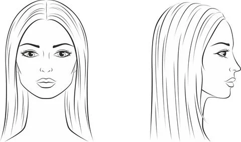 Vector illustration of female face. Illustrazione stock