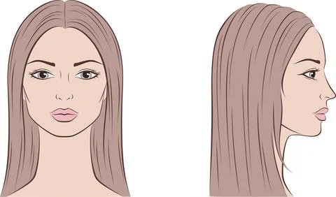 Vector illustration of female face. Stock Illustration