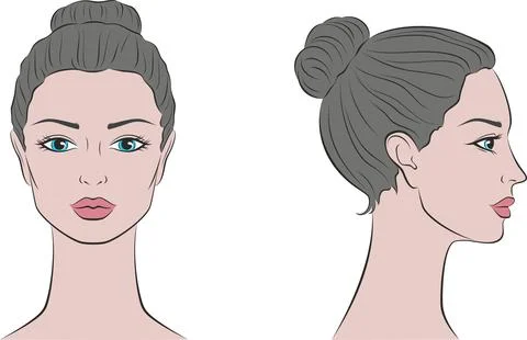 Vector illustration of female face. Stock Illustration