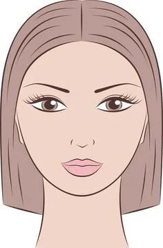 Vector illustration of female face. Stock Illustration