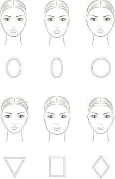 Vector illustration of female face. Stock Illustration