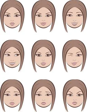 Vector illustration of female face. Stock Illustration