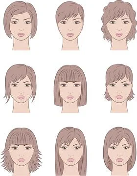Vector illustration of female face. Stock Illustration