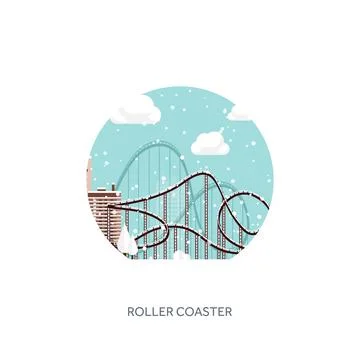 Vector illustration. Ferris wheel. Winter carnival. Christmas, new year. Park Ilustración de archivo