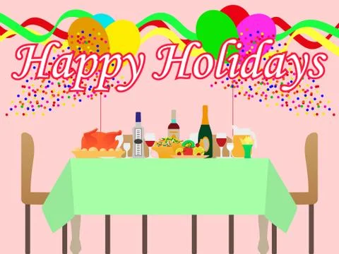 Vector illustration of a festive table Stock Illustration