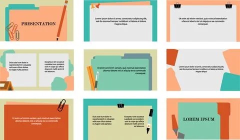Vector illustration of files of different folders Stock Illustration