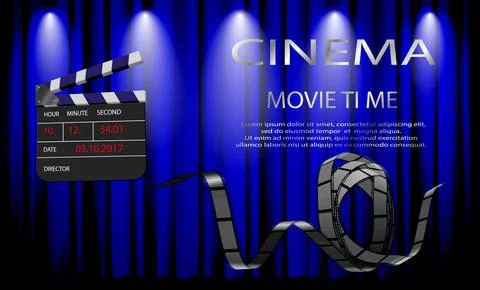 Vector illustration for the film industry. Elements of the film industry. Stock Illustration